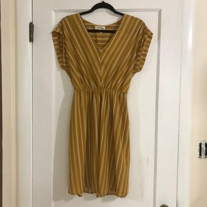 Monteau Mustard XL Striped Dress